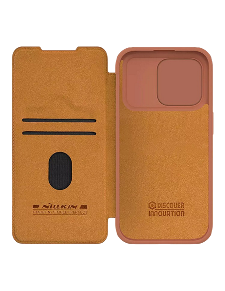 Чехол книжка Nillkin iPhone 15 Pro - Qin Pro, Коричневый