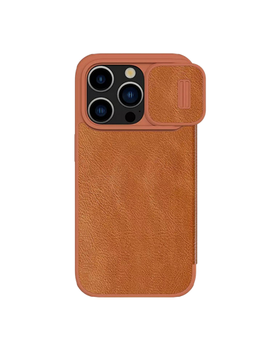 Husă tip carte Nillkin iPhone 15 Pro - Qin Pro, Maro