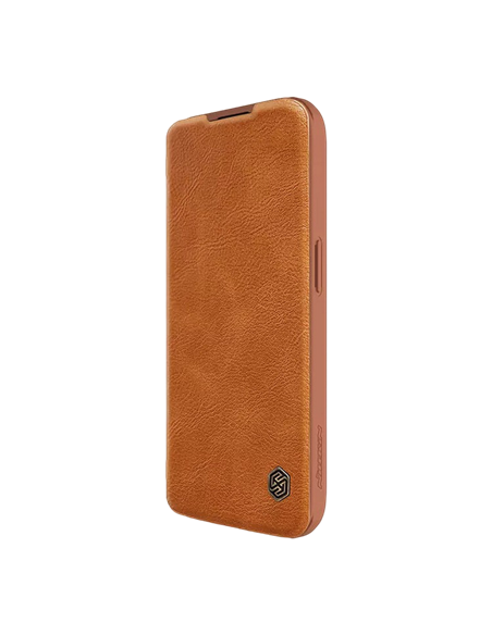 Husă tip carte Nillkin iPhone 15 Pro - Qin Pro, Maro
