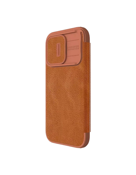 Husă tip carte Nillkin iPhone 15 Pro - Qin Pro, Maro