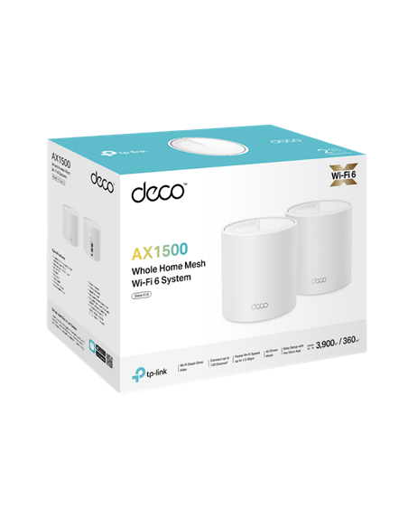 Домашняя Mesh Wi-Fi система TP-LINK Deco X10(2-pack), Wi-Fi, Белый