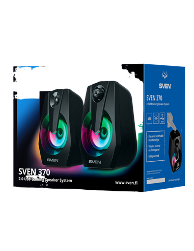 Компьютерные колонки 2.0 SVEN "370", Чёрный