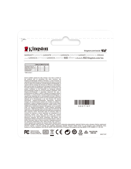 USB Flash накопитель Kingston DataTraveler Kyson, 128Гб, Серебристый