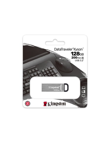 Memorie USB Kingston DataTraveler Kyson, 128GB, Argintiu