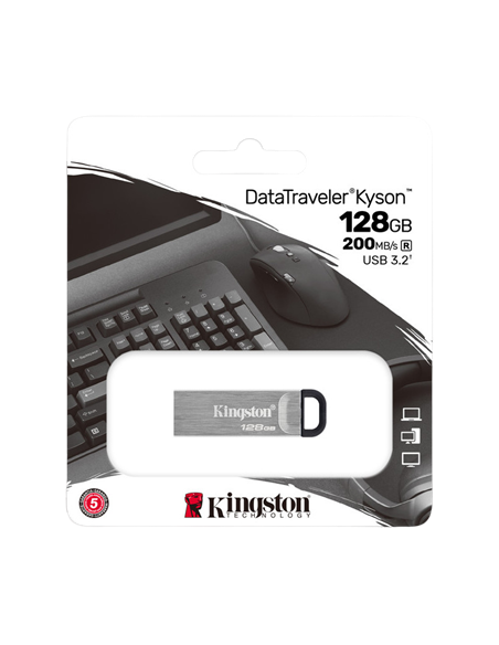Memorie USB Kingston DataTraveler Kyson, 128GB, Argintiu