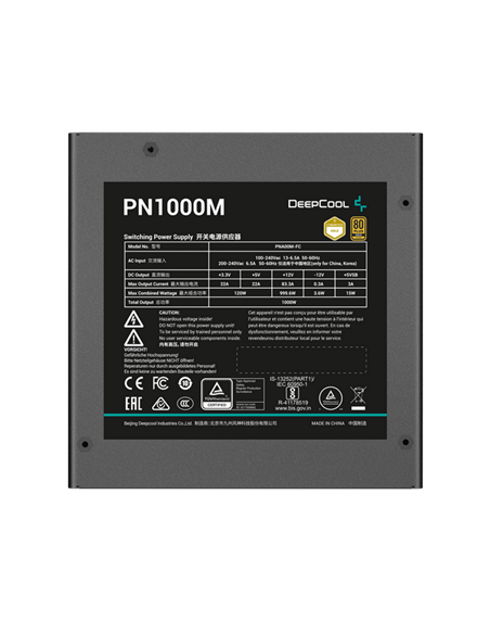 Блок питания для компьютеров Deepcool PN1000M, 1000Вт, ATX, Полностью модульный
