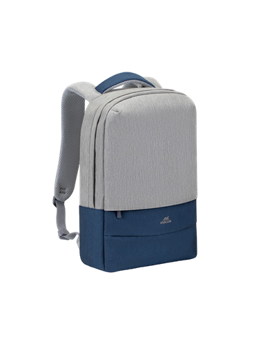 Rucsac pentru Laptop RivaCase Prater, 15.6", Poliester, Gri/Albastru