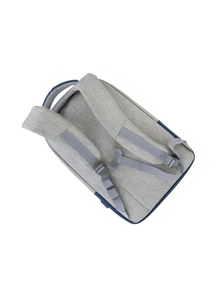 Rucsac pentru Laptop RivaCase Prater, 15.6", Poliester, Gri/Albastru