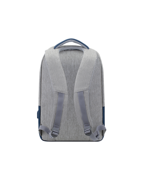 Rucsac pentru Laptop RivaCase Prater, 15.6", Poliester, Gri/Albastru
