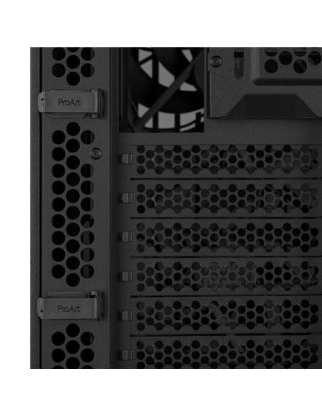 Компьютерный корпус ASUS ProArt PA401 Wood TG, Midi-Tower, Без блока питания, Чёрный