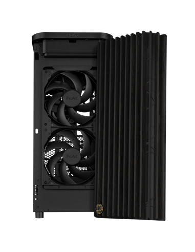 Компьютерный корпус ASUS ProArt PA401 Wood TG, Midi-Tower, Без блока питания, Чёрный