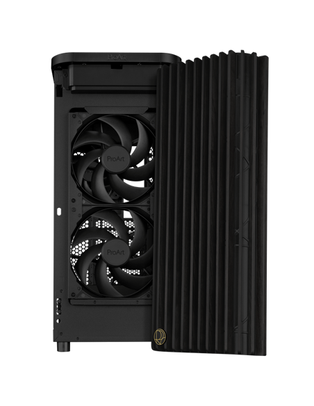 Компьютерный корпус ASUS ProArt PA401 Wood TG, Midi-Tower, Без блока питания, Чёрный