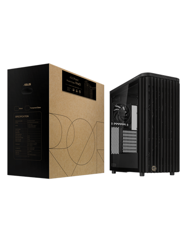 Компьютерный корпус ASUS ProArt PA401 Wood TG, Midi-Tower, Без блока питания, Чёрный