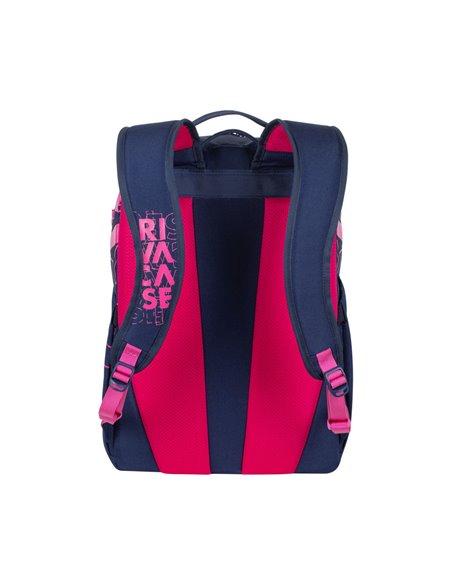 Rucsac zilnic RivaCase Heide, 15.6", Poliester, Albastru închis/Roz
