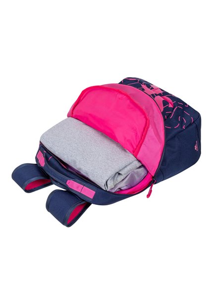 Rucsac zilnic RivaCase Heide, 15.6", Poliester, Albastru închis/Roz
