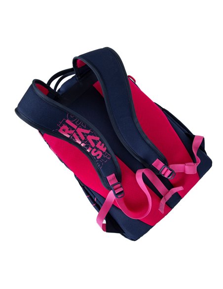 Rucsac zilnic RivaCase Heide, 15.6", Poliester, Albastru închis/Roz