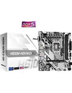 Материнская плата ASRock H610M-HDV/M.2+ D5, LGA1700, Intel H610, Micro-ATX