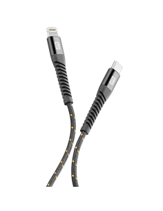 Кабель для зарядки и передачи данных Cellularline Strong Cable, Lightning/USB Type-C, 2м, Чёрный 2