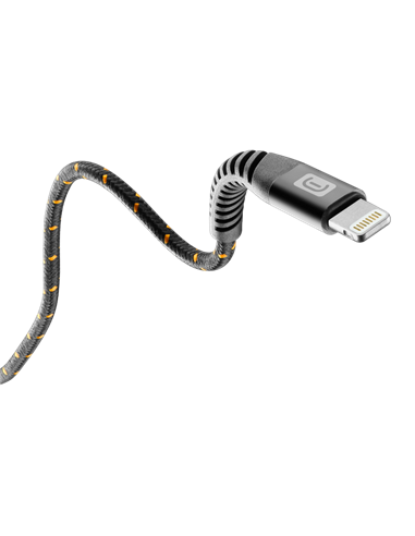 Cablu de încărcare și date Cellularline Strong Cable, Lightning/USB Type-C, 2m, Negru