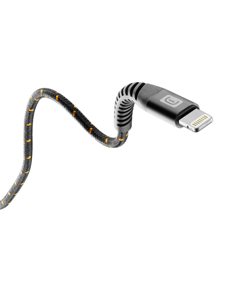 Кабель для зарядки и передачи данных Cellularline Strong Cable, Lightning/USB Type-C, 2м, Чёрный