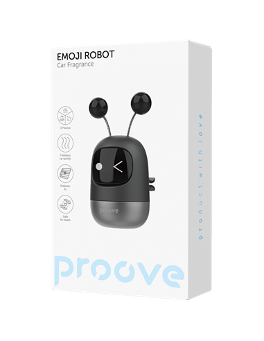 Aromatizator auto Proove Emoji Robot Playful, Negru
