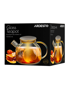 Ceainic cu infuzor Ardesto AR3010GBG, 1L, Transparent | Auriu 2