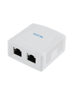 Priză pentru montare pe perete Cablexpert NCAC-2F5E-01, Alb