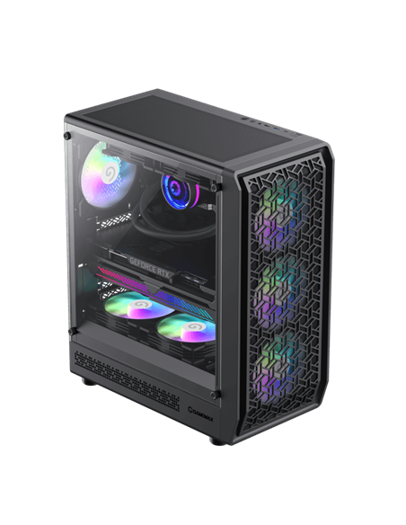 Компьютерный корпус Gamemax Forge AB, Midi-Tower, Без блока питания, Чёрный