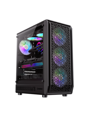 Carcasă PC Gamemax Forge AB, Midi-Tower, Fără PSU, Negru