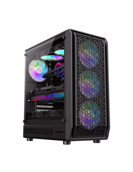 Компьютерный корпус Gamemax Forge AB, Midi-Tower, Без блока питания, Чёрный