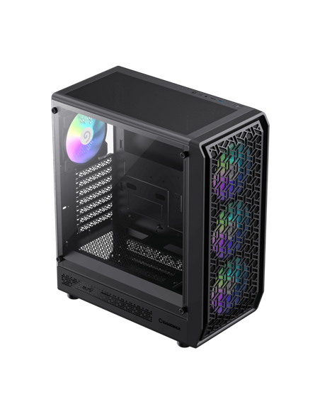 Carcasă PC Gamemax Forge AB, Midi-Tower, Fără PSU, Negru