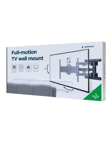 Suport TV tavan Full-motion Gembird WM-80STR-01, Negru