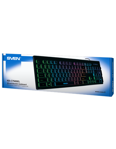 Tastatură SVEN KB-C7500EL, Cu fir, Negru