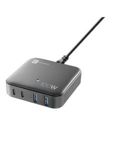Зарядное устройство Cellularline Wall Charger GAN, 4 Ports, 100W, 100Вт, Чёрный 2