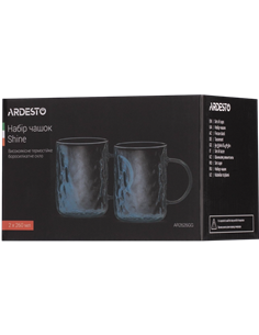 Набор чашек Ardesto Shine AR2626GG, 260 мл, 2 шт, Серый 2