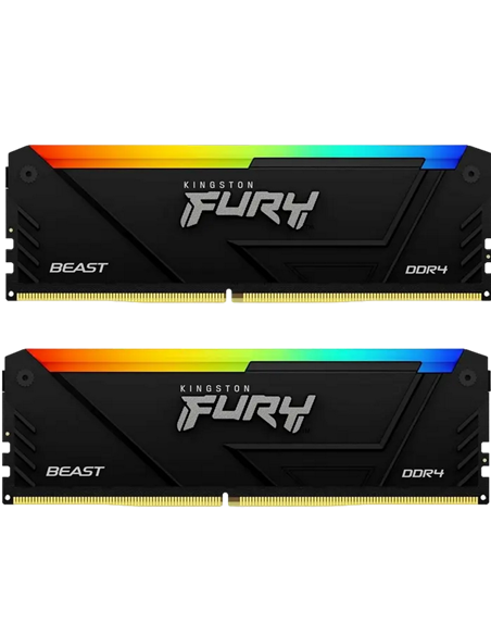 Оперативная память Kingston FURY Beast RGB, DDR4 SDRAM, 3200 МГц, 32 ГБ, KF432C16BB12AK2/32WP