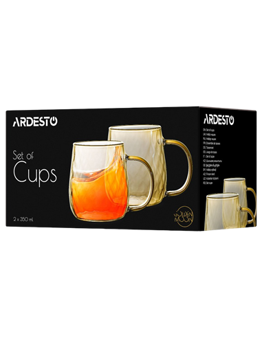 Набор стаканов Ardesto 350 мл, 2 шт, Золотой
