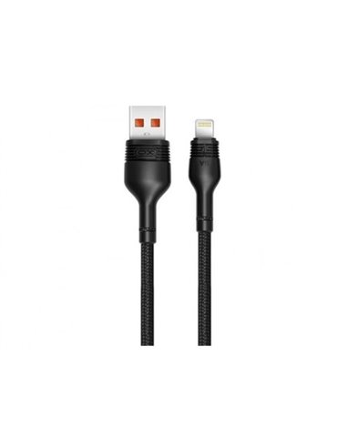 Кабель для зарядки и синхронизации XO NB55, USB Type-A/Lightning, 1м, Чёрный