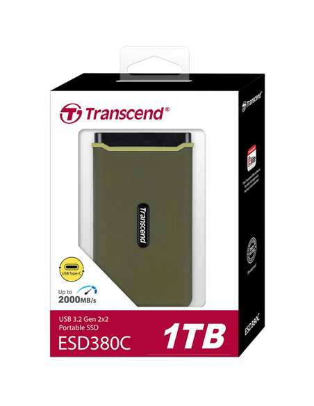 Внешний портативный SSD накопитель Transcend ESD380C, 1 ТБ, Зелёный (TS1TESD380C)