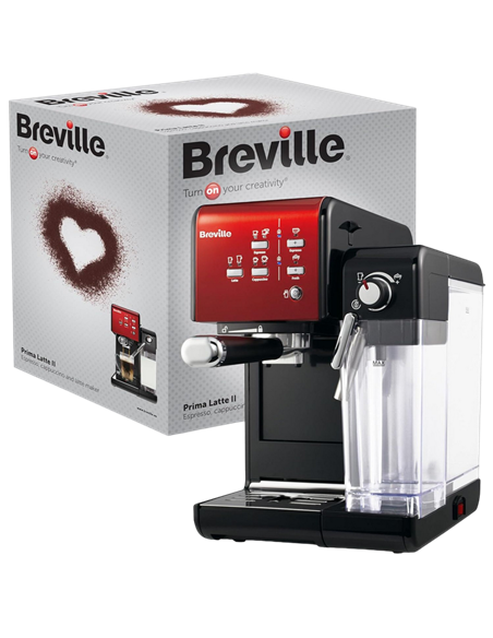 Cafetiera manuala Breville Prima Latte II VCF109X-01, 1050W, Roșu