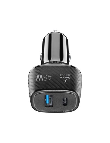 Incărcător auto Cellularline 18W+ PD 30W, 48W, Negru