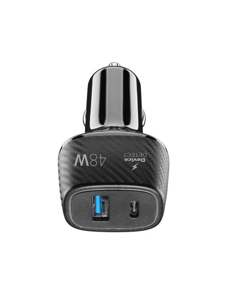 Incărcător auto Cellularline 18W+ PD 30W, 48W, Negru