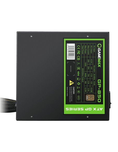 Блок питания для компьютеров Gamemax GP-850, 850Вт, ATX, Немодульный