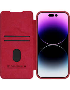 Husă tip carte Nillkin iPhone 15 Pro - Qin Pro, Roșu