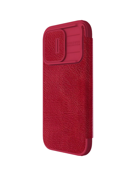 Husă tip carte Nillkin iPhone 15 Pro - Qin Pro, Roșu