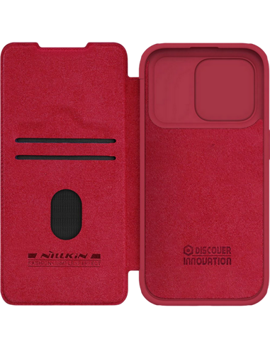 Чехол книжка Nillkin iPhone 15 Pro - Qin Pro, Красный