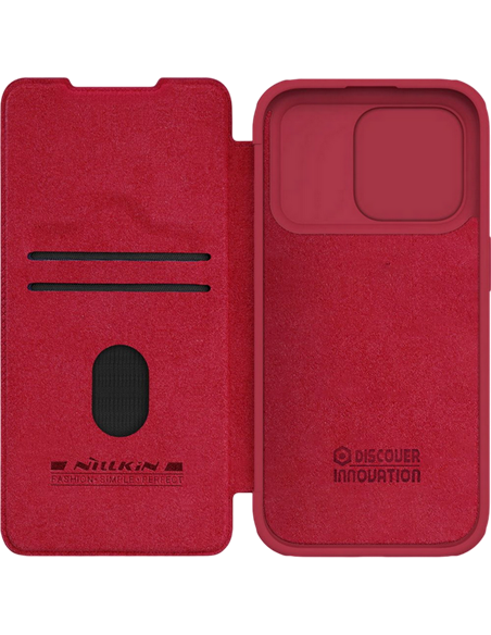 Чехол книжка Nillkin iPhone 15 Pro - Qin Pro, Красный