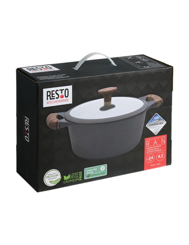 Cratiță RESTO 93903, 4,2L, 24cm, Negru