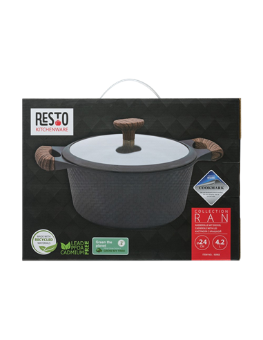 Cratiță RESTO 93903, 4,2L, 24cm, Negru