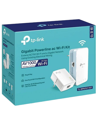 Адаптер Powerline TP-LINK TL-WPA7517 KIT, AV1000, 1000 Мбит/с, Белый